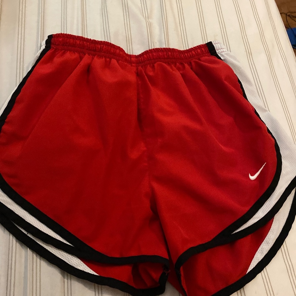 Red Nike shorts size small